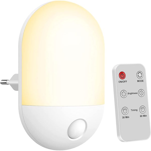 Luce Notturna per Bambini Telecomandata, con Funzione Timer, Luce Calda e Luce Bianca, 3 Livelli di Luminosit?? Regolabili, Luce Notturna LED per Camerette, Corridoio, Garage, Bagno - immagine 5