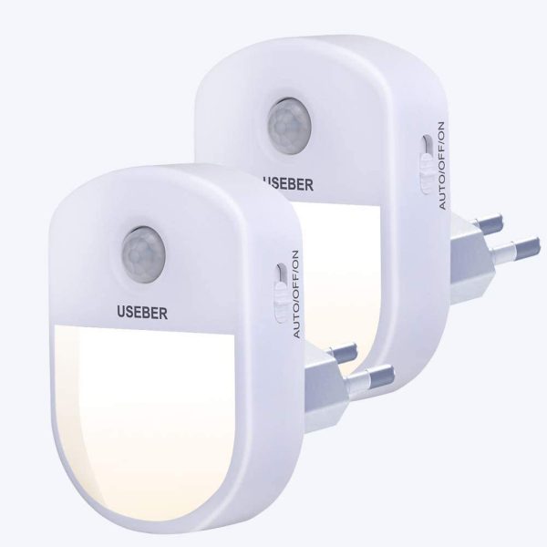 Luce Notturna,[2 Pezzi]Luce Notturna Bambini,Luce Notturna con Sensore di Movimento,Luce Notturna LED con 3 modalit?? di Illuminazione per Corridoio,Scale,Soggiorno,Bagno,Cucina