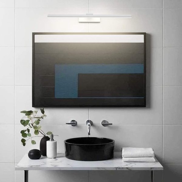 Luce Specchio Bagno Led 60cm, 18W 1600 Lumen, Impermeabile IP44 Lampada da Specchio Bagno, Applique Bagno Specchio Moderno, Bianco Naturale 4500K, Bianco - immagine 4