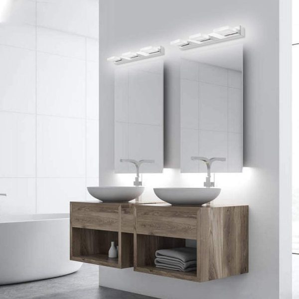 Lampada per Specchio LED Bagno 55CM 12W Lampada da Specchio 360°Regolabile Lampada per Armadio Specchio Applique da Interno Bagno Moderno Apparecchio Bianco freddo 6000K