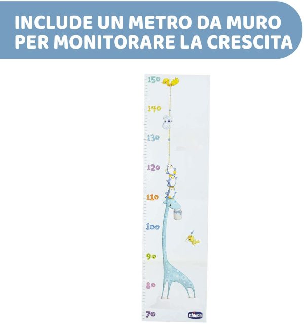 Chicco Album dei Ricordi Azzurro, Libro Nascita per Neonati e Bambini, Diario con Spazi per Note e Fotografie, con Adesivi e Metro Muro per Seguire la Crescita del Bambino - Regalo Neonato 0+ Mesi - immagine 4