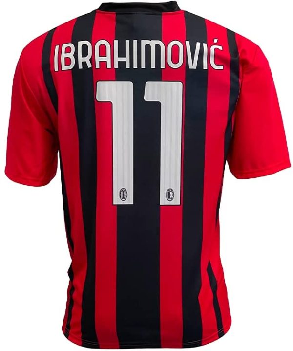 ZeroPlayer Maglia Milan Zlatan Ibrahimovic 11 Home 2021 2022 Replica Ufficiale (Taglia 2 4 6 8 10 12 Anni Bambino Ragazzo) (Taglia S M L XL XXL Adulto) Rosso, Nero, 100% Poliestere - immagine 4