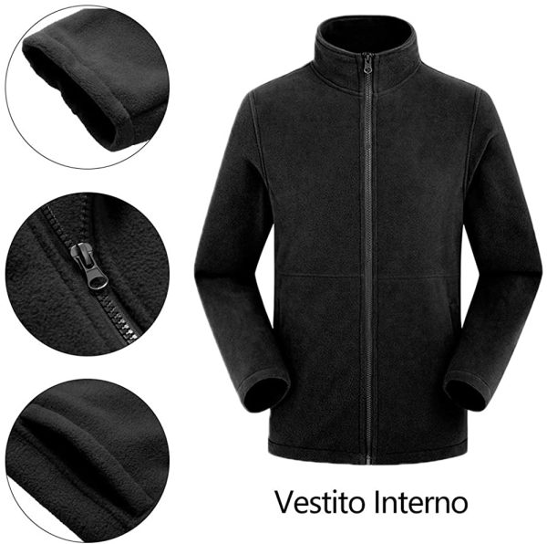 Balcony&Falcon Giacca da Uomo Giacca 3 in 1 Resistente all'Acqua Giacca Softshell Uomo Impermeabile Giubbino Uomo Pile Rimovibile con Cappuccio Regolabile Giubbotto Uomo Giacca da Trekking Montagna