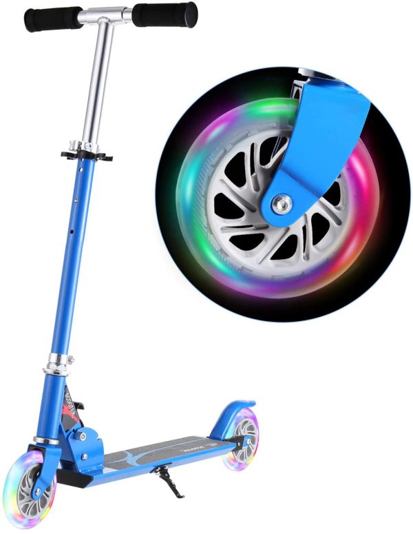 WeSkate Monopattino Pieghevole 2 Ruote per Bambini da 4 a 10 Anni Scooter Regolabile su 3 Livelli per Ragazze e Ragazzi, Carico Massimo 50 kg (Rosa, Blu) - immagine 9