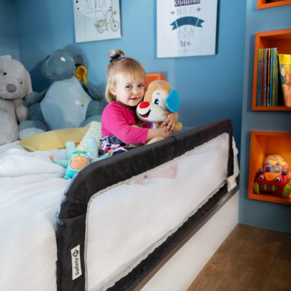 Safety 1st Sponda di Sicurezza Portatile per Bambini, Barriera Letto da Viaggio Pieghevole e portatile, Fissaggio Sicuro, per Materassi di Lunghezza oltre ai 156 cm e Spessore 10-24 cm, colore Nero - immagine 4