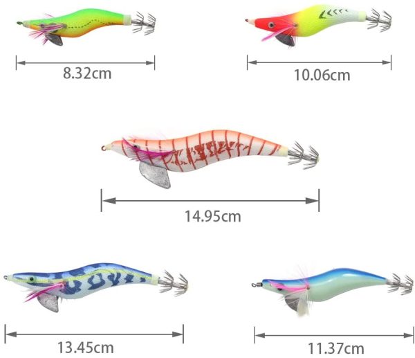 Croch 10 Pezzi Tonanare Esche Gamberetti Luminose Adatto per la Pesca di Polpo, Seppia, Calamari - immagine 6