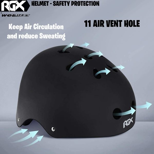 WeLLIFE Casco per Bambini e Ragazzi Regolabile Elmetto RGX Adatto per Skateboard, Bici, Pattini Sicurezza Ideale Multi Sport Leggero e Sicuro - immagine 4