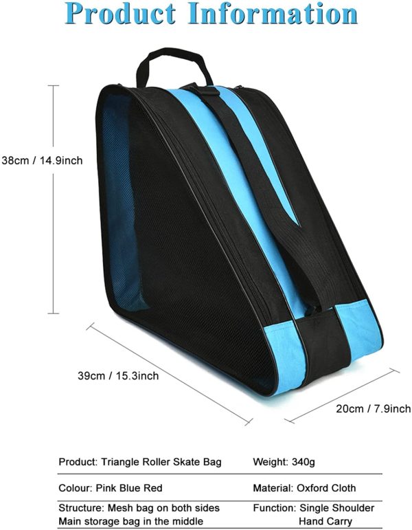 Borsa portapattini Skate Bag per Donne Uomo e Bambini,Borsa per Pattini Roller Skate Scarpe Borsa,Blu,besbomig