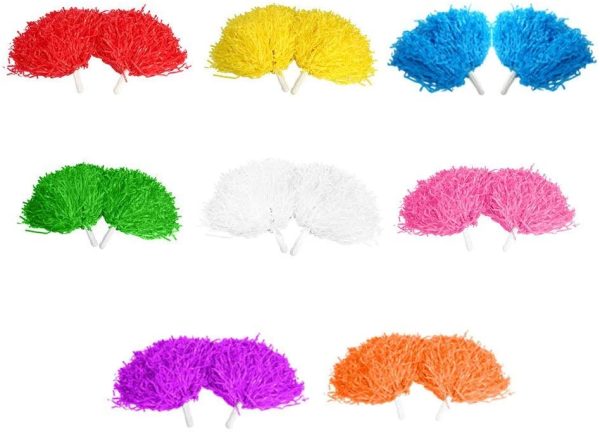 6Pcs Cheerleading Pom Poms Cheerleader Sport Party Dance Accessori Mantello Fiori Pompoms Cheers -7 Colori - immagine 8