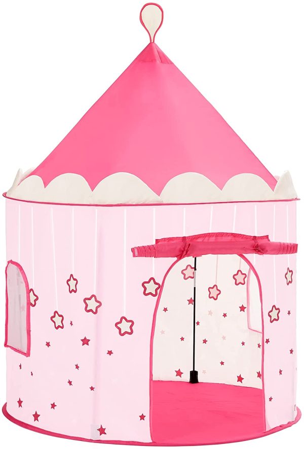 SONGMICS Tenda da Gioco Castello da Principessa per Ragazze e Bambini, Casetta dei Giochi per Interni ed Esterni, Tenda Portatile, Regalo per Bambini, Certificato EN71, Rosa LPT01PK - immagine 5