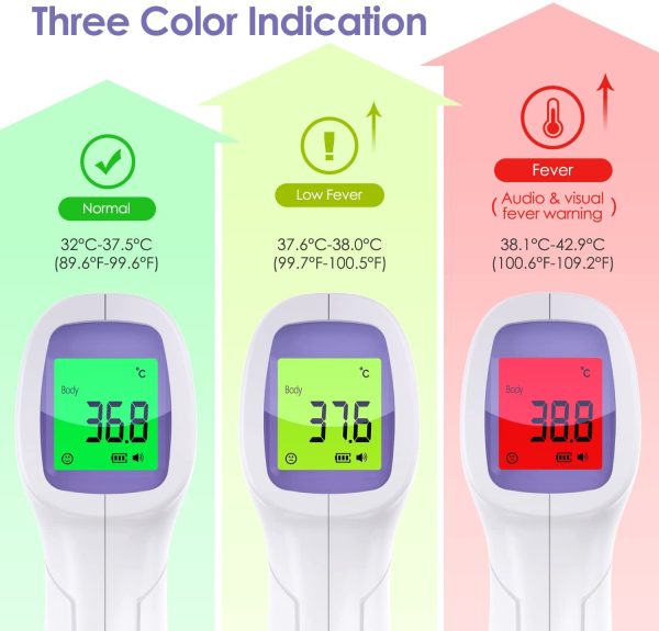 KKmier Termometro Professionale Febbre Infrarossi, Termometro Frontale Digitale per Misurazione Temperatura Corporea, Termoscanner per Febbre per Neonati, Bambini, Adulti - immagine 6