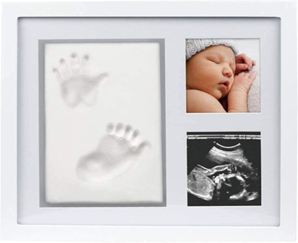 Quadretto Impronta Mani bambino Piedi Idea Regalo Neonato Mamma Argilla Per Nascita Bimbi Kit Calco, Bianca in Legno Impronte Tavolo Parete Porta Foto Piede Bimbo Bambino Manina Piedino Beb?? Piedini - immagine 4