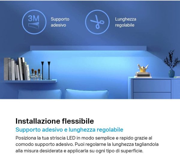 TP-Link Striscia LED Smart 5m Tapo L900-5, WiFi Strisce LED RGB Compatibile con Alexa e Google Assistant, Sync-to-Sound, Luci LED Adatto per Casa, Bar, Festa, Accorciabile e Controllo dall'APP - immagine 5