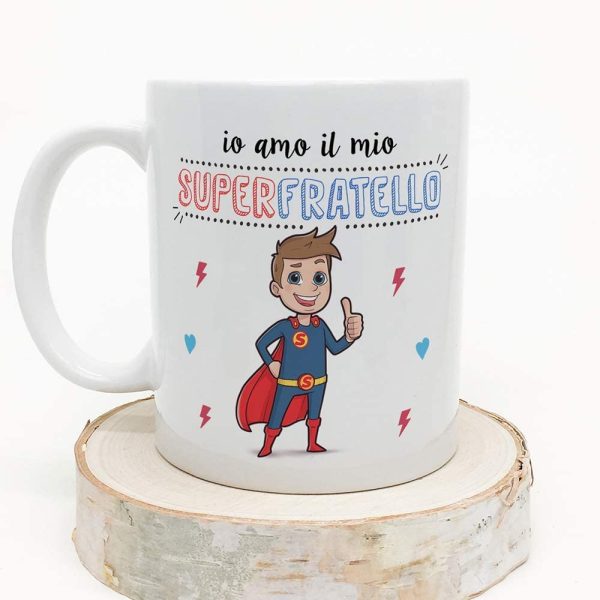 Fratello Tazza/Mug - Io Amo Il Mio Super Fratello - Idea Regalo Originale di Compleanno - Tazza Miglior Fratello in Ceramica. 350 ml - immagine 2