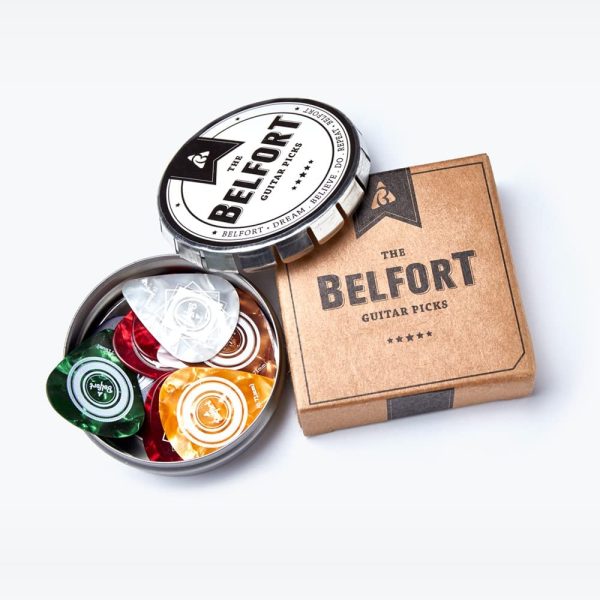 Belfort? 20 plettri per chitarra di alta qualit??, in elegante scatola regalo, in celluloide estremamente resistente, 4 spessori: da 0,46 a 1,20 mm, BONUS: un eBook gratuito - immagine 5