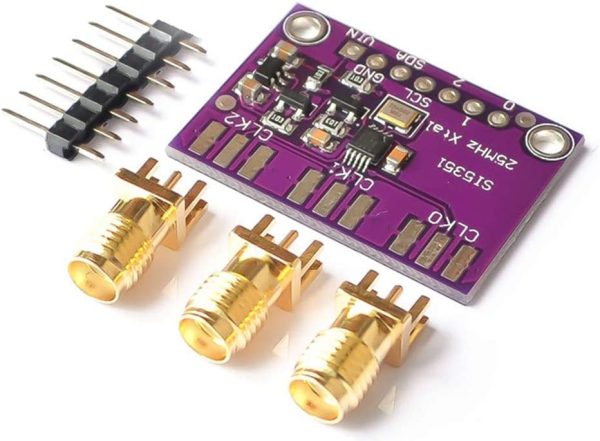 CJMCU-5351 Si5351A Si5351 I2C 25MHZ Controller Clock Generator Breakout Board da 8KHz a 160MHz 3-5VDC per Arduino - immagine 6