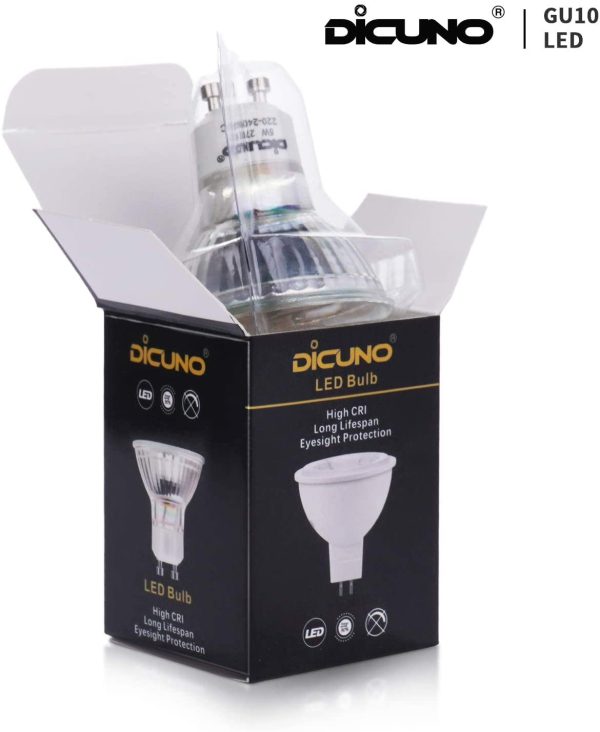 Lampadina LED GU10, 5W, 450LM, Bianco caldo 2700K, Equivalente alogeno 50W, Lampadina LED per faretti GU10, Non dimmerabile, 220-240V, Fasci larghi 120 ??, 6 Pezzi - immagine 5