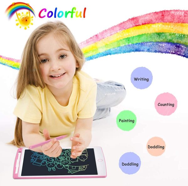 Nobes Tavoletta Grafica LCD Scrittura Colorato 10 Pollice Bambini, Lavagna da Disegno Cancellabile Portatile, Tavoletta Grafica per Giochi Bambina 3 4 5 6 Anni Ragazze (Rosa) - immagine 7