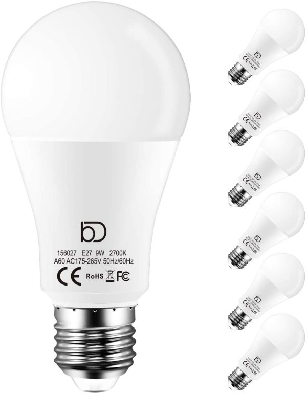 Lampadine Led E27 Luce Calda 2700K, 9W equivalente a 90W 900 Lumens, Pacco da 6 Lampadina E27 - immagine 2