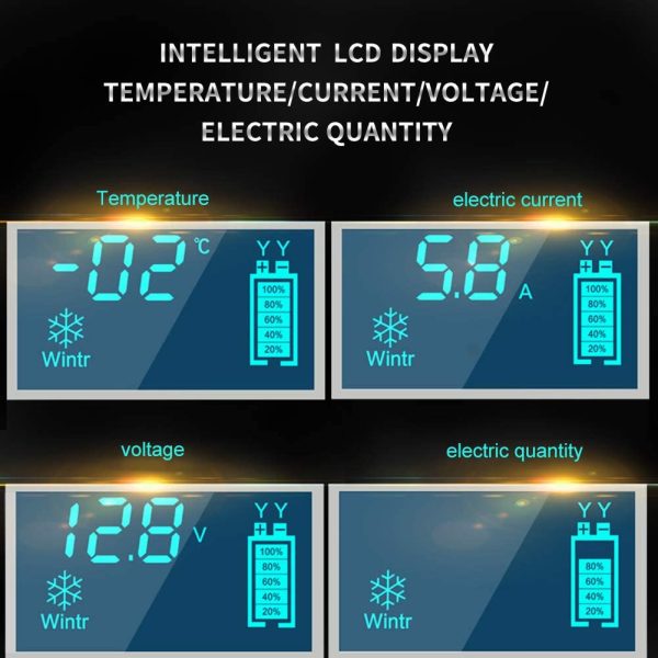 Caricabatteria Auto di Carica 6A/12V Multi Protezioni di Carica Automatico Caricatore Intelligente Caricabatteria da Auto con Schermo LCD per Auto Moto - immagine 4