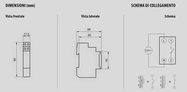 VEMER VP877500 Interruttore Orario Elettromeccanico Elo-D, Grigio Chiaro - immagine 2