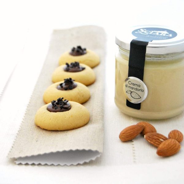 SCIARA - Crema 100% Mandorla. Crema di Mandorla naturale e genuina. Senza zucchero, senza lattosio, senza glutine. Pasta pura di mandorla. Da spalmare o per gelati e prodotti di pasticceria. - immagine 3