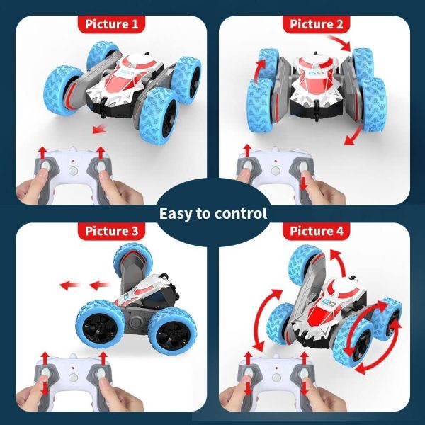 Macchina Telecomandata,Auto Telecomando 360?? Rotazione Acrobatica RC Stunt Car,4WD Telecomandate/2.4GHZ Macchina Radiocomandata per 6 Anni Bambini Giocattoli - immagine 2