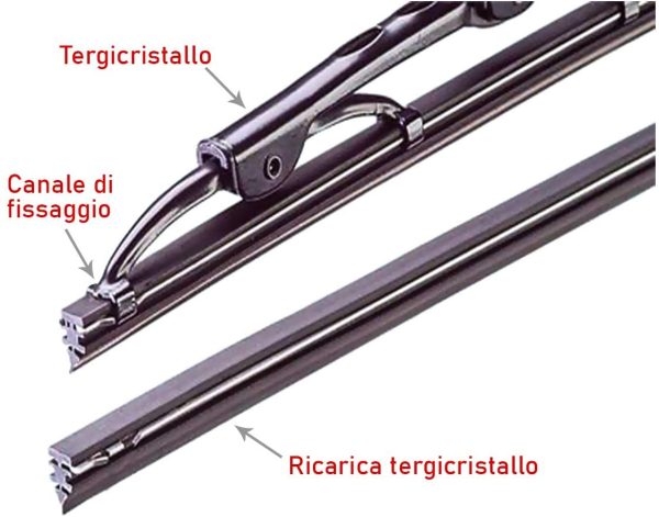 S02896 Coppia Gommini Refil Flat 28'' 700mm Ricambio Univesale Per Spazzole Tergicristallo In Ferro - immagine 5