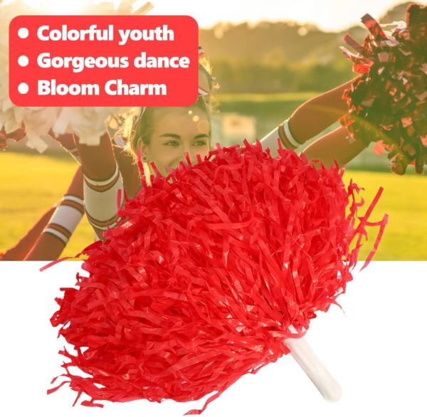 6Pcs Cheerleading Pom Poms Cheerleader Sport Party Dance Accessori Mantello Fiori Pompoms Cheers -7 Colori - immagine 5