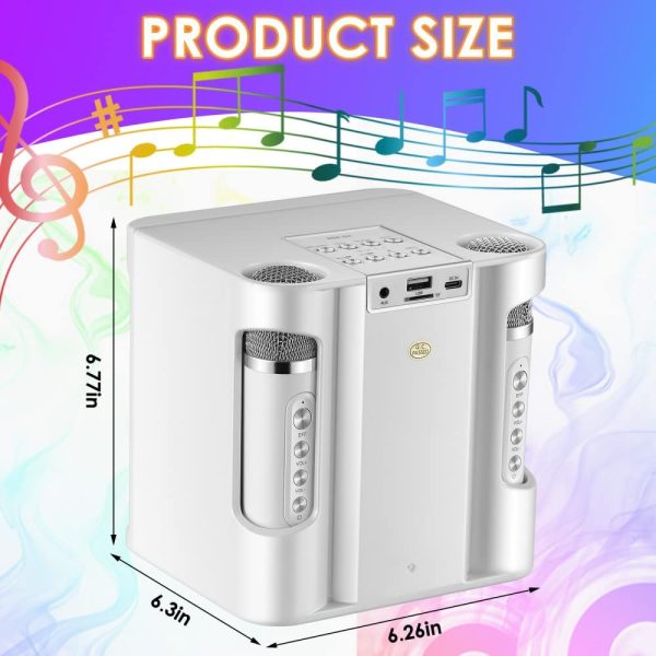 SEAAN Sistema di Karaoke, Mini Sistema di Altoparlanti PA Bluetooth con 2 Mini Microfoni Wireless, Karaoke Macchina Portatile per Bambini e Principianti - immagine 5