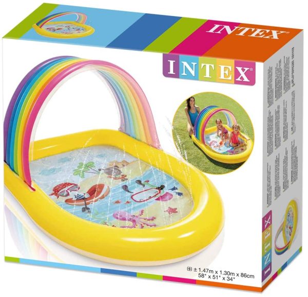 Intex 57156 Piscina gonfiabile Baby Arcobaleno, 147 x 130 x 86 cm