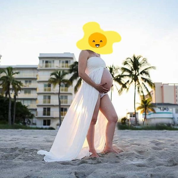 xuanranUK Abiti Eleganti Donne Incinte, Abito in Chiffon Incinta Fotografia Puntelli Fancy Servizio Fotografico per Beach, Vestiti Donne Incinte Gonne fotografiche di maternit?? - immagine 3