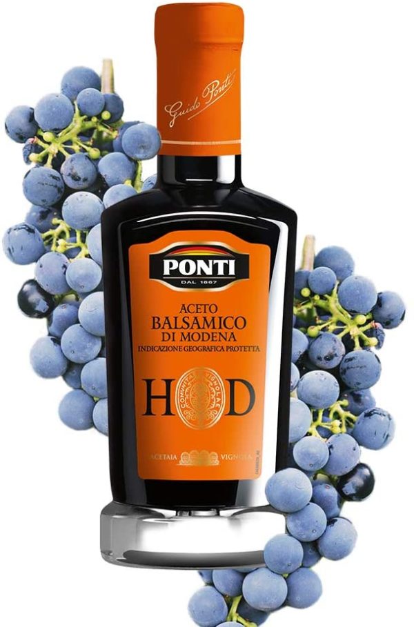 Ponti Aceto Balsamico di Modena I.G.P. Hd, Aceto Balsamico di Modena I.G.P. ad Alta Densit?? dal Gusto Ottimo, Aceto Balsamico Pregiato con Acidit?? 6%, 250 Ml - immagine 2