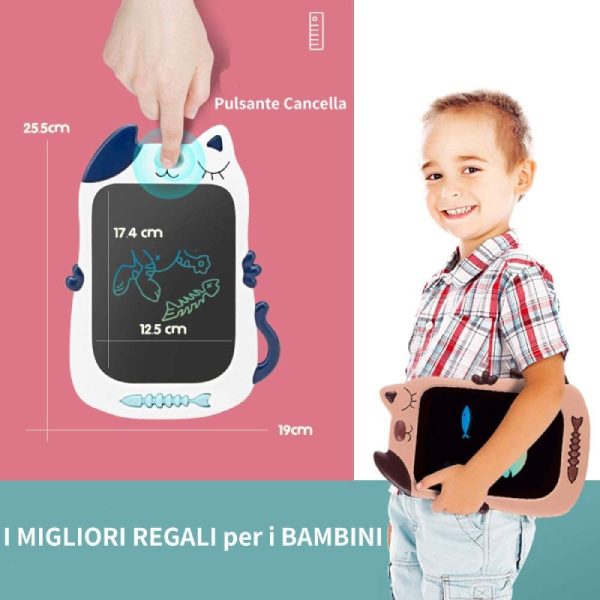 Tavoletta Grafica Bambini Wordpad - 8.5 Pollici LCD Display Colorato Tavolo da Disegno Cancellabile, Giocattoli per 3-10 Bambini, Forma di Gattino, Miglior Regalo di Giocattoli Educativi - immagine 5