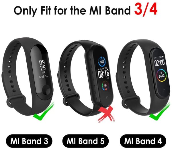 Cinturini Compatibile per Mi Band 3/ Mi Band 4, Cinturini in Silicone, Sportivo Colorato Regolabile Bracciali Compatibile per Xiaomi Band 3/4-2 Pezzi (Arancione, Blu Navy)