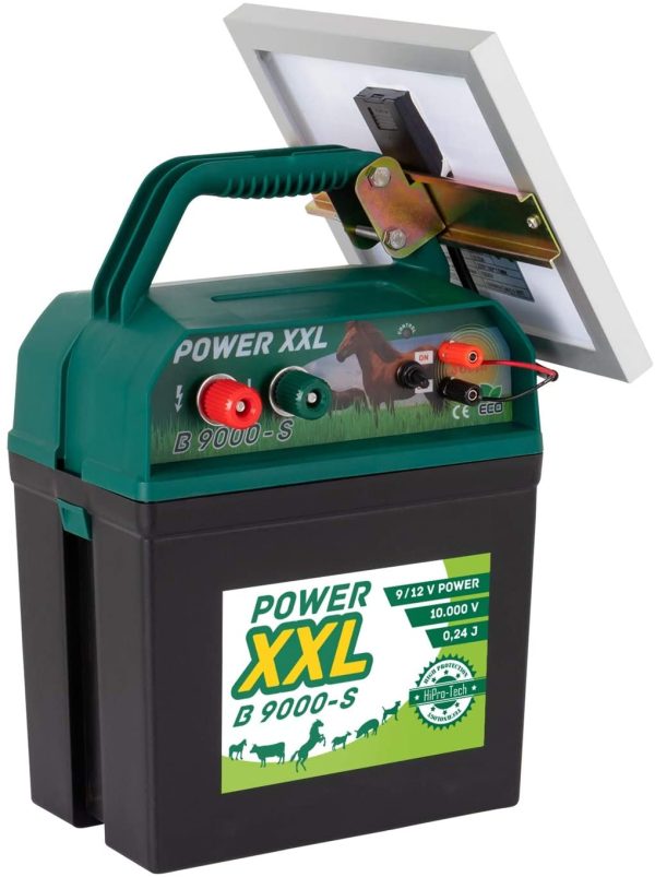 Power XXL Elettrificatore ad energia Solare B 9.000-S, incl.Batteria da 9 V, elettrificatore da 9 V/12 V, con Pannello Solare Molto efficiente, per recinzioni per Cavalli e Pony - immagine 8