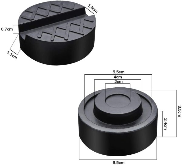 htbakoi Tampone in Gomma per Cric Sollevatore Auto Martinetto Idraulico Universale 65 x 35 mm con Superficie Antiscivolo [Include 2 unit??]