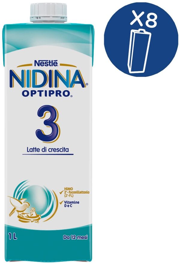 Nestl?? Nidina 3, Latte liquido per la crescita, Da 12 mesi, Confezione da 8 x 1 L - immagine 7