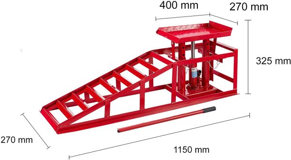 Arebos 2x Auto Veicolo Rampa Sollevamento | 2T Jack | Martinetto Indraulico Regulabile - immagine 4