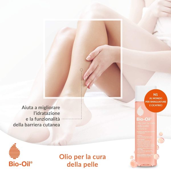 Bio-Oil Olio per Cicatrici e Smagliature, Trattamento per la Pelle con Azione Idratante, Cicatrizzante e Anti Smagliature, Indicata per Pelli Sensibili, 125 ml - immagine 2