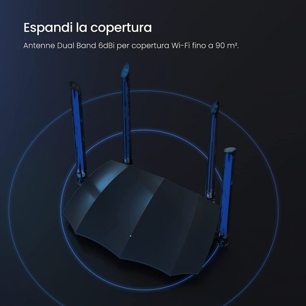 AC8 Router Wi-Fi Dual Band AC1200 Gigabit, 300Mbps/2.4GHz e 867Mbps/5GHz, 4 Porte Gigabit, 4 6dBi Antenne Dual Band, Modalità Access Point, MU-MIMO, Parental Control e Rete Ospite, IPv6 - immagine 3