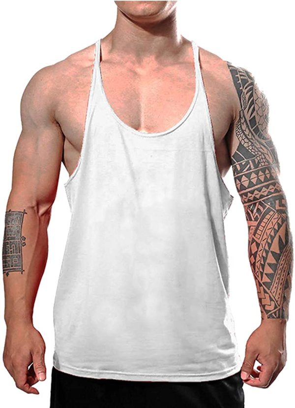 7Power Herren ?rmellose Muscle Stringer Weste Cut Open Gym Training Bodybuilding Tanktop - immagine 2