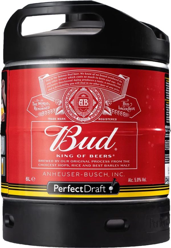 Fusto Bud PerfectDraft 6L - Birra alla Spina per Spillatore Philips PerfectDraft - Deposito di 5 euro incluso