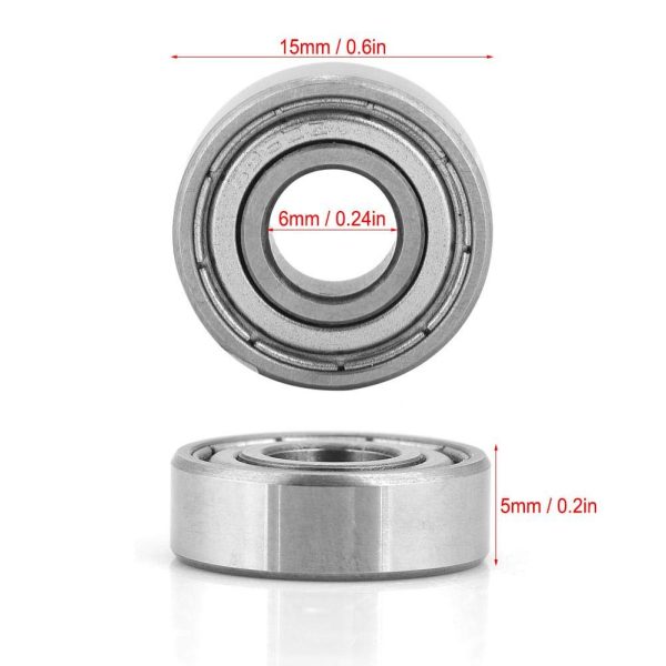 696ZZ Cuscinetti per skateboard, doppia schermatura, cuscinetti a sfera in miniatura da 6 * 15 * 5 mm (confezione da 10) - immagine 4