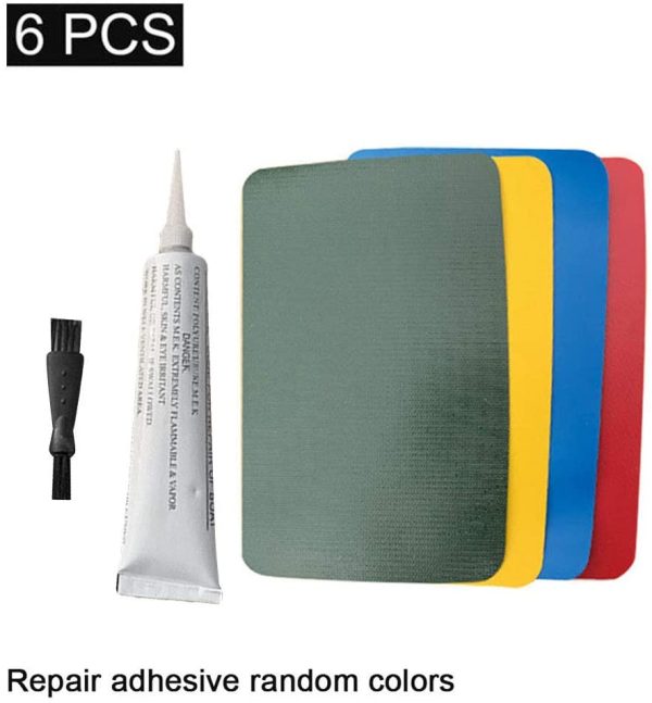 Toppe di riparazione in PVC con colla, 4 pezzi, kit di riparazione per gommoni, kit di riparazione per gommoni, impermeabile, kit di riparazione per barca gonfiabile, kayak, canoa (colore casuale) - immagine 2