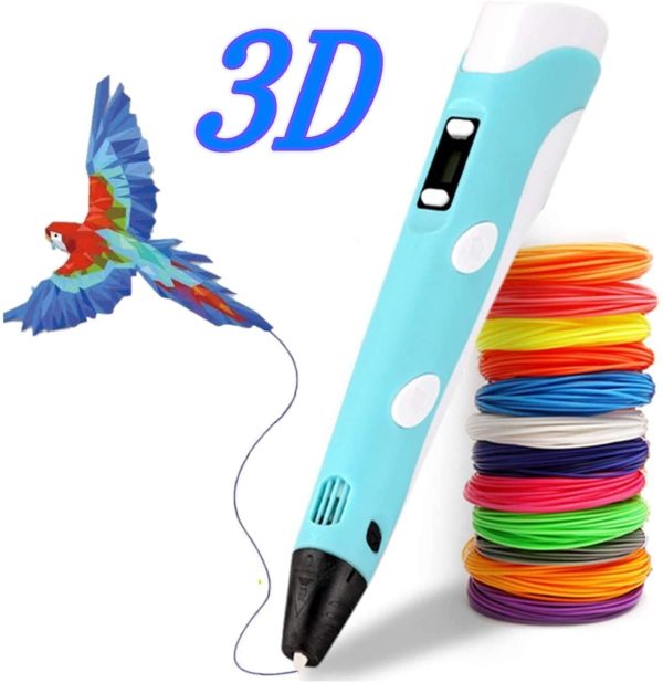 Penna 3d Per Stampa 3d Penna a Stampa 3d Intelligente 3d Penna Da Stampa Creativo 3d Pen Con Filamento Di 12 Colori Compatibile PLA/ABS Display LCD Per Adulti Bambini Penna 3d Professionale Regalo - immagine 3