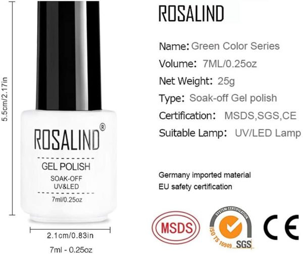 ROSALIND Set Smalto Gel UV Per Unghie Semipermanente Combinazione di Colori Nudi Soak Off Varnish Nail Art Design Ricostruzione Completo Decorazioni 7ml - immagine 5