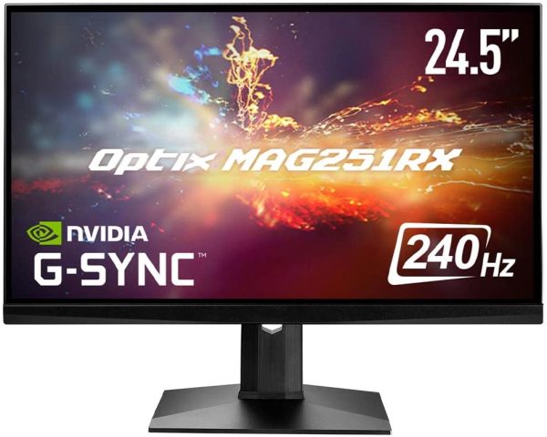 Optix MAG251RX Monitor Gaming Esport 24.5", Display 16:9 FHD (1920x1080), Frequenza 240Hz, Tempo di risposta 1ms, Pannello IPS, AMD FreeSync, Nvidia G-Sync, HDR 400, Nero