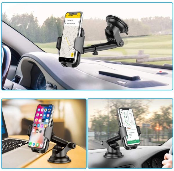 Cocoda Supporto Smartphone per Auto, Cruscotto/Parabrezza Porta Cellulare da Auto, 360?? di Rotazione Braccio Estensibile Supporto Cellulare Auto Compatibile con iPhone 12/12 Mini/11 PRO Max, Samsung - immagine 4