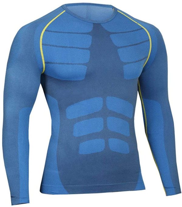 Bwiv Maglia a Compressione Uomo Manica Lunga Asciugatura Rapida Maglia da Corsa Ciclismo - immagine 4